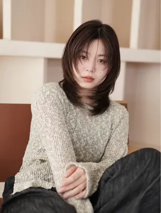 ミディアム カラー 透明感カラー/ レイヤーkotonoのヘアスタイル