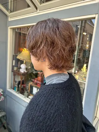 ショート パーマ メンズ 清水千優/パーマ/透 明感カラー/メンズのヘアスタイル