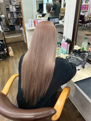 ロング カラー パーマ ヘアアレンジ 💚U-topia 💚佐藤優來💚のヘアスタイル