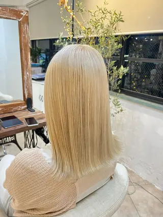 セミロング カラー 💛ハイトーン💛 りむのヘアスタイル