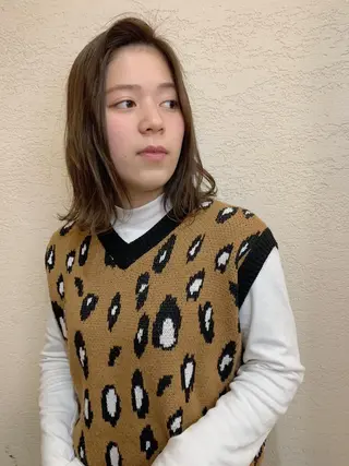 ミディアム カラー 韓国×巻ける髪質改善 💍maki💍のヘアスタイル