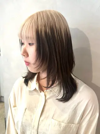 ミディアム カラー デザインカラー/パー マ🦖外岡咲希🦖のヘアスタイル