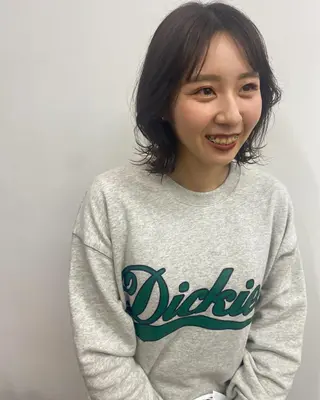 ミディアム カラー 原 瑞希のヘアスタイル
