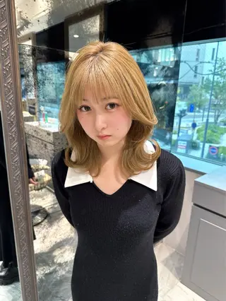 ミディアム カラー 透明感カラー shuheiのヘアスタイル