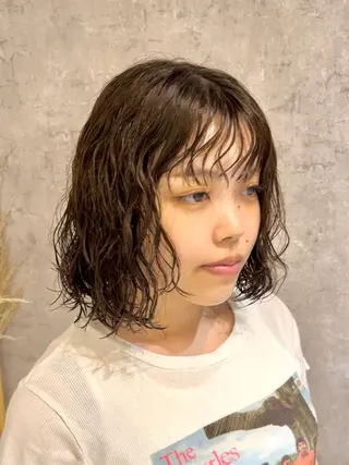 ミディアム パーマ mulum所属・ボブパーマ/ ウルフパーマ原科🪴のヘアスタイル