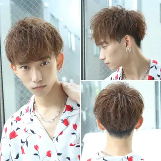 ショート カラー パーマ ヘアアレンジ メンズ 【メンズヘアの匠】 タニ　心斎橋　アメ村のヘアスタイル