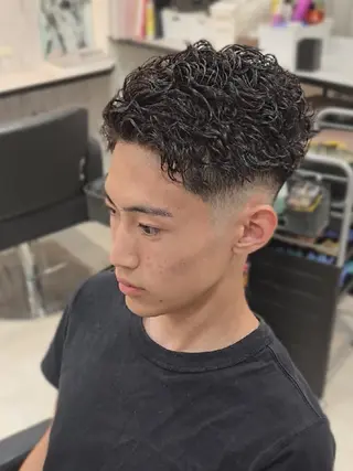 メンズ ショート パーマ Lapis 名古屋駅前店所属・LEN名古屋/パーマ メンズ特化美容師のヘアスタイル