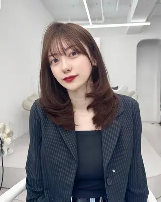 ミディアム 韓国ヘア　紗希 🦋のヘアスタイル