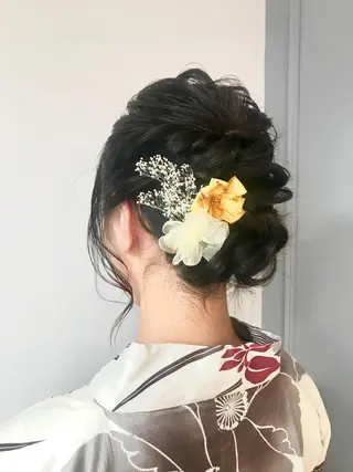 セミロング ヘアアレンジ 山下 直人のヘアスタイル