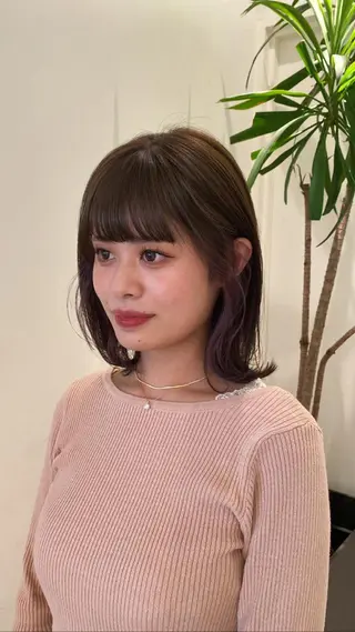 カラー 🎀調布仙川透明感オ リーブカラー干莉🎀のヘアスタイル