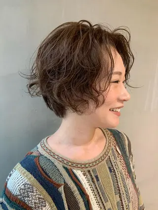 ショート カラー パーマ ヘアアレンジ メンズ キッズ ネイル マツエク・マツパ SALOWIN梅田茶屋町店所属・ウルフレイヤーカット /チヒロのヘアスタイル