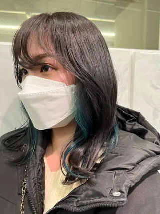 ミディアム ハイトーン&髪質改善 &韓国エクステ🤎のヘアスタイル