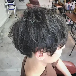 ミディアム カラー パーマ メンズ マンツーマン/透明感 foi hairのヘアスタイル