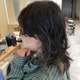 ミディアム カラー ヘアアレンジ 大石 陽菜のヘアスタイル