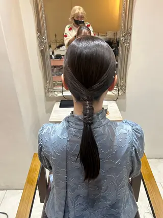 ロング Maho/海外 レイヤー/ハイトーンのヘアスタイル