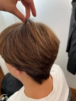 ショート カラー メンズ SUN所属・ボブカット／レイヤー ／白金台／小澤創のヘアスタイル