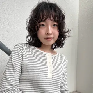 ミディアム カラー 伊藤ほのか /パーマ/ショートのヘアスタイル