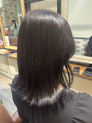ミディアム カラー イケハラ ナナミのヘアスタイル