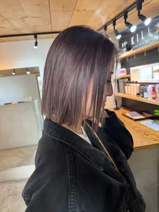 ミディアム ヘアアレンジ Rico / bob/グレージュのヘアスタイル