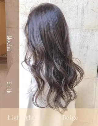 ロング カラー アオガミ （前髪顔周りカット）のヘアスタイル