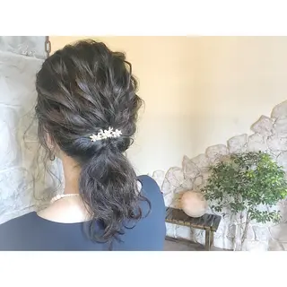 ミディアム カラー ヘアアレンジ EMANON天神所属・Hitomi Ezakiのヘアスタイル