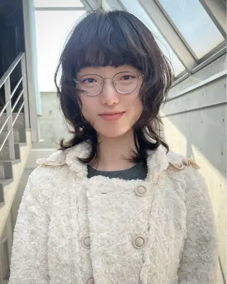 ミディアム パーマ 🎀ブリーチカラー/ ボブ/Reina🎀のヘアスタイル