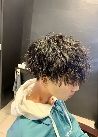 ショート メンズ メンズパーマ/難波/ 心斎橋　室園亮佑のヘアスタイル