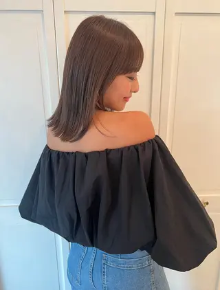 カラー ブリーチカラー🎀 韓国風/寺門美優のヘアスタイル