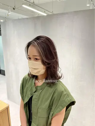 ミディアム カラー レイヤー/髪質改善/ 美髪矯正/手塚凌のヘアスタイル