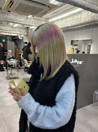 ミディアム カラー 名古屋/デザイン/ ブリーチ/松井亮磨のヘアスタイル