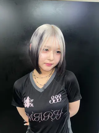 ショート カラー ミリ/原宿/ハイ トーンカラー💫のヘアスタイル