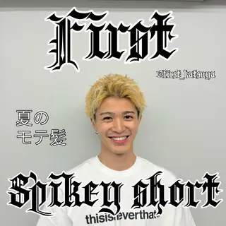 ショート カラー パーマ 【曲がる縮毛矯正】 モデル募集🙋カツヤのヘアスタイル