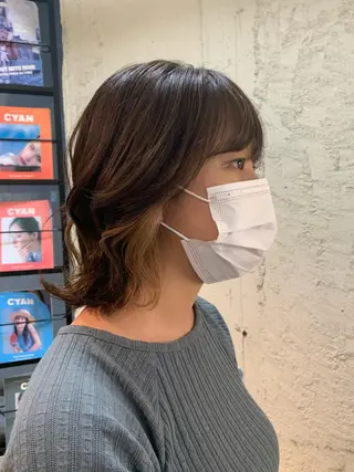 ミディアム 髪質改善ストレート/ ブリーチ／渋谷　福田のヘアスタイル