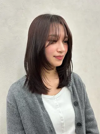 ミディアム カラー 🌷横浜/レイヤー /艶カラー🌷のヘアスタイル