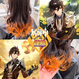 セミロング カラー 推しカラー💫 ブリーチ💫若菜覚のヘアスタイル