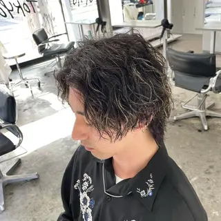 ショート カラー パーマ メンズ メンズ特化美容師/ 藤戸 椋のヘアスタイル