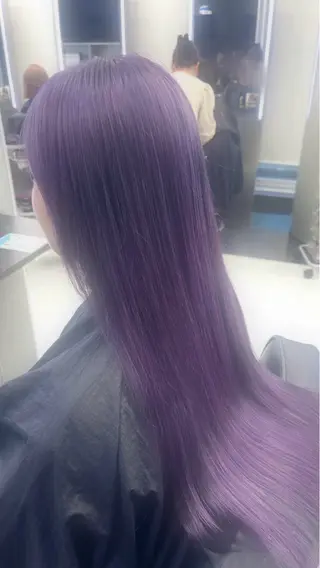 ロング 寒色/ブリーチ/💙 艶カラーYURIAのヘアスタイル