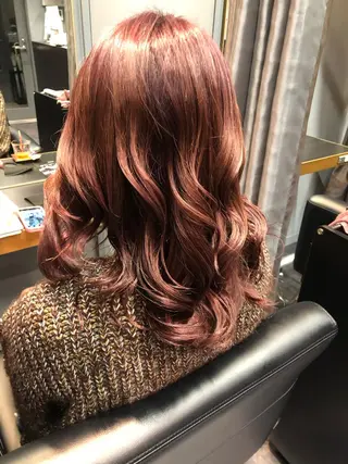 セミロング カラー 髪質改善/美髪矯 正ヤマモトハルキのヘアスタイル