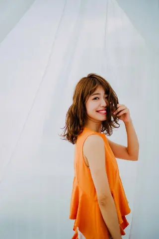 ミディアム カラー パーマ 尾野 恭平のヘアスタイル