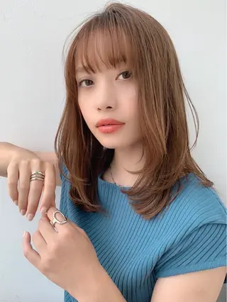 ミディアム カラー Luce所属・うる艶/韓国風　奈良 優輝のヘアスタイル