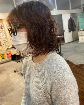 ミディアム カラー パーマ 南堀江🌿パーマ Tetsu【テツ】のヘアスタイル