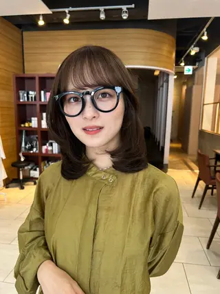 ミディアム カラー 透け感color 🫧ruko🌿銀座のヘアスタイル