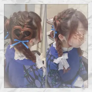 セミロング ヘアアレンジ ヘアセット/着付け 𓇼 松本 夏美𓇼のヘアスタイル