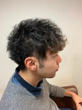 パーマ メンズ 上石神井メンズパーマ 飯田徹のヘアスタイル