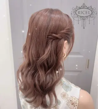 セミロング ヘアアレンジ RICEL 原宿店のヘアスタイル