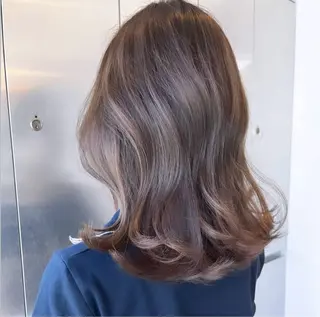 セミロング カラー ヘアアレンジ かわいい透明感ヘア ♡kana♡のヘアスタイル