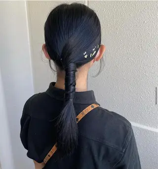 ヘアアレンジ 暖色/艶カラー/ エクステ/ユリヤのヘアスタイル