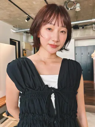 ショート カラー パーマ 🫧小顔×似合わせ× 透明感カラー🫧のヘアスタイル