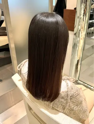 ロング パーマ コテ巻き風パーマ/ キミシマカイトのヘアスタイル