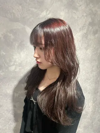 ロング カラー rilas博多所属・博多JYUI/ウルフ ハイトーン/デザインのヘアスタイル